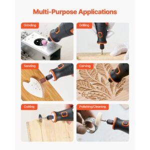 73 piece cordless rotary tool kit, dc4v portable mini power rotary tool, 5 level speed 7000 20000 rpm multi purpose diy tools for engraving, sanding, polishing, carving, cutting, diy crafts