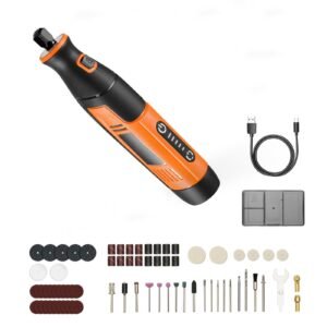 73-Piece Cordless Rotary Tool Kit, DC4V Portable Mini Power Rotary Tool, 5-Level Speed 7000-20000 RPM Multi-Purpose DIY Tools for Engraving, Sanding, Polishing, Carving, Cutting, DIY Crafts