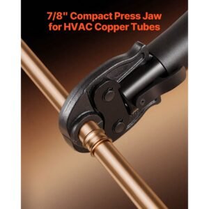 7/8" press jaw for compact series press tools, 52 hrc hardened steel pressing jaw for high pressure hvac/r applications compatible with 24kn press tools for rls copper pipes connections