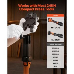 7/8" press jaw for compact series press tools, 52 hrc hardened steel pressing jaw for high pressure hvac/r applications compatible with 24kn press tools for rls copper pipes connections