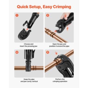 7/8" press jaw for compact series press tools, 52 hrc hardened steel pressing jaw for high pressure hvac/r applications compatible with 24kn press tools for rls copper pipes connections