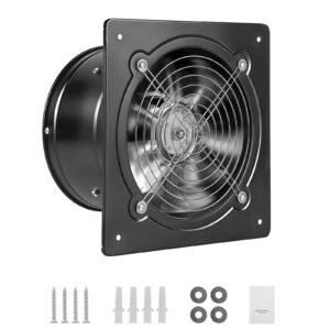 8 Inch Exhaust Fan, 576 CFM High Velocity Wall Mount Vent Fan with On/Off Control, Low Consumption, Portable Ventilation Extractor for Attic,Garage,Basement,Workshop,Kitchen, Chicken Coop,Black