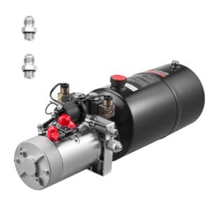 8 Quart Hydraulic Power Unit, Double Acting Dump Trailer Pump, 3200 PSI Max Relief Pressure & 0.91 GPM Flow Rate, DC 12V Hydraulic Pump with Metal Reservoir for Dump Trailer Car Lifting