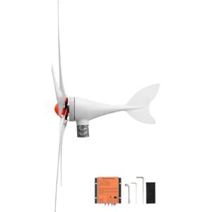 800W 12V Wind Turbine Generator, 5-Blade Wind Turbine Kit with MPPT Controller, High-Efficiency 3-Phase AC Permanent Wind Power Generator for RVs, Boats, Home, Farm (Tower Pole Not Included)
