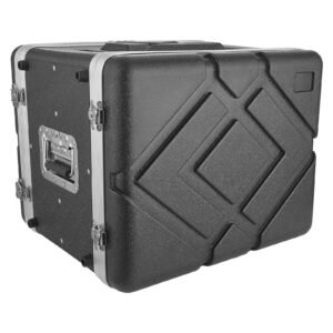 8U Rack Case, 14 in Depth, Server Rack Cabinet Shallow with ABS Construction, Recessed Twist Latches, Detachable Front & Back Cover, Easy Installation, for Amplifier, 11.4 in Internal Depth