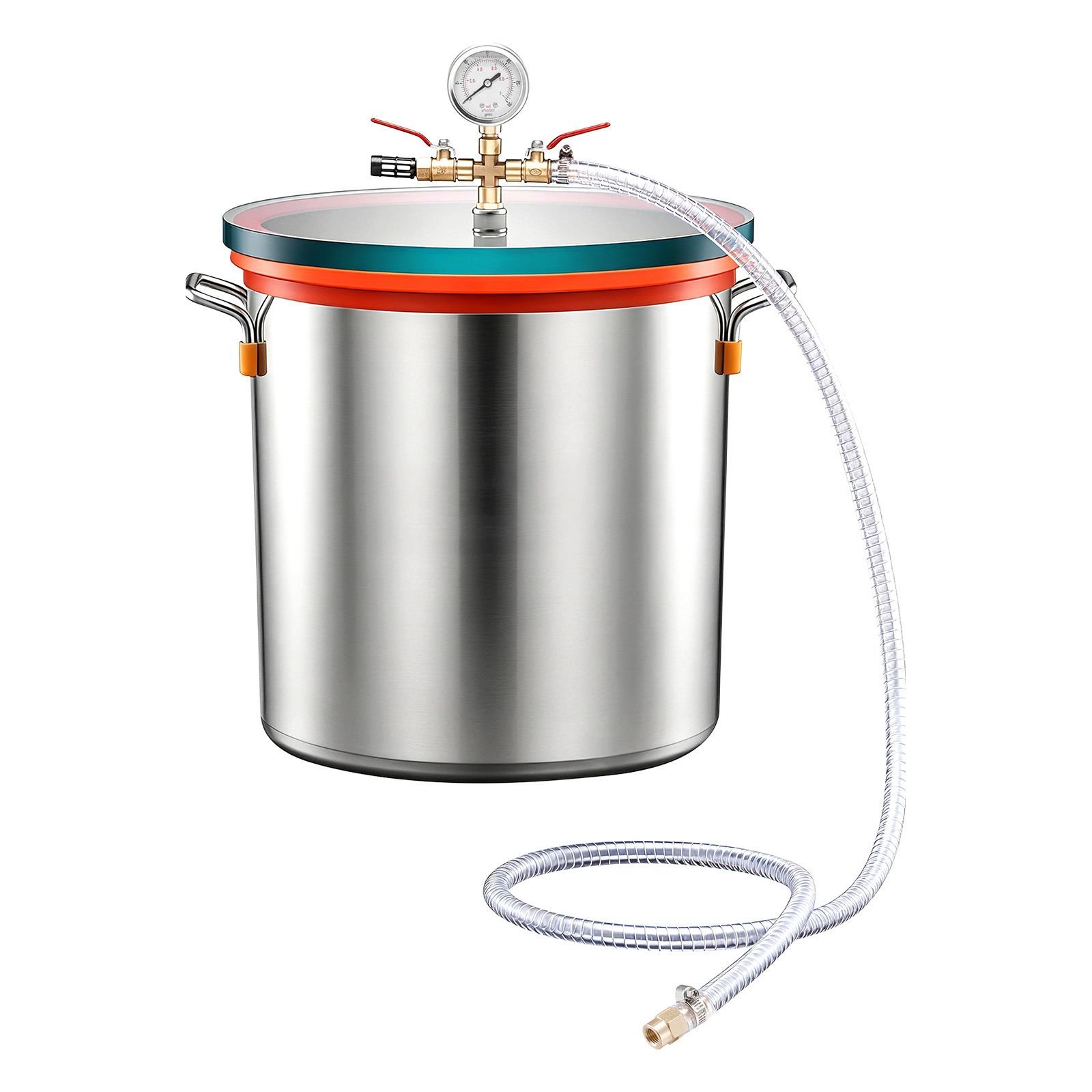 9 gallon vacuum chamber, stainless steel, vacuum degassing chamber with tempered glass lid, hose, air filter, for resin casting, stabilizing wood, degassing silicone, epoxies, essential oils