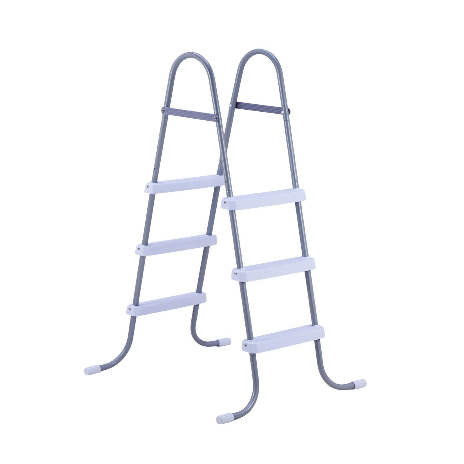 above ground pool ladder, 3 step steel a frame swimming pool stairs for 42 in high wall, 300 lbs capacity entry/exit steps with secure non slip sturdy wide step, easy setup, gray & white