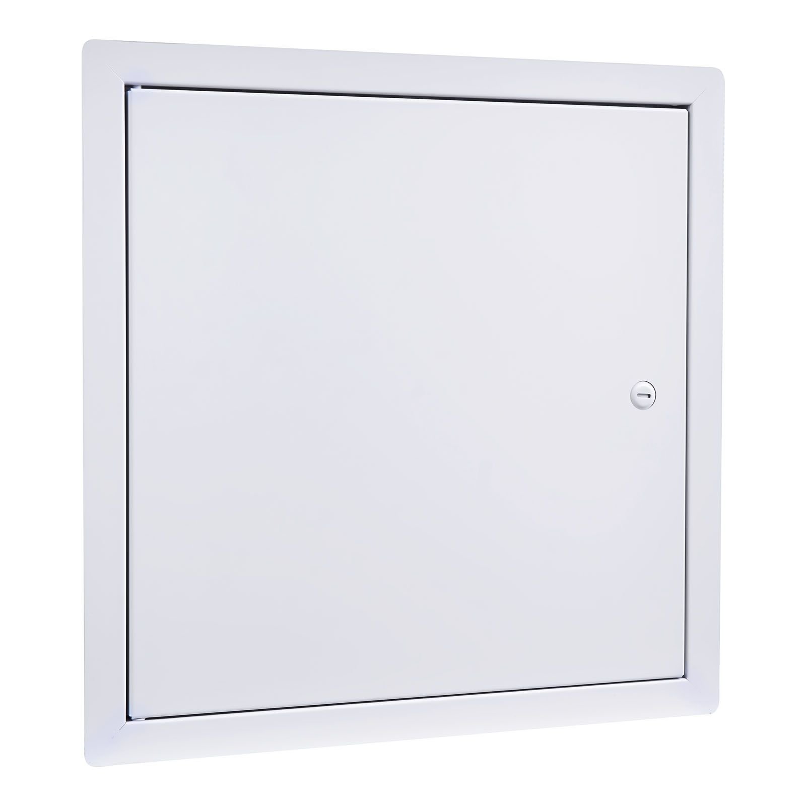 access panel for drywall, 15.2 x 15.2 in galvanized steel access door, easy install hinged service panel with screwdriver latch, for ceiling plumbing electrical, 14.4 x 14.4 in cutout size white