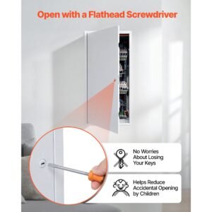 access panel for drywall, 30.3 x 15.2 in galvanized steel access door, easy install hinged service panel with screwdriver latch, for ceiling plumbing electrical, 14.4 x 29.4 in cutout size white