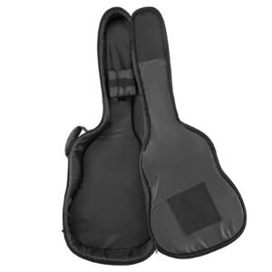 Acoustic Guitar Hard Case, 47.1 Inch, Hard-Shell Protective Travel Carrying Case with Accessory Compartment, Foam Padding, Portable Handle, Shoulder Straps, for 41 Inch Acoustic Guitars, Black