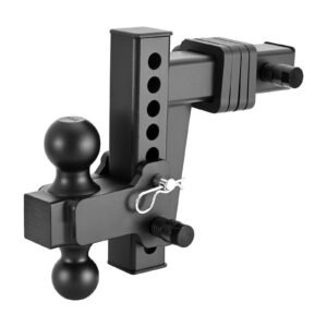 Adjustable Trailer Hitch, Fit 2 Inch Receiver, Trailer Hitch Mount with 2 Inch & 2-5/16 Inch Balls, 15000 lbs GTW, 6 Inch Drop, Towing Ball Mounts for RVs, Off-Road Vehicles and Trucks, Black