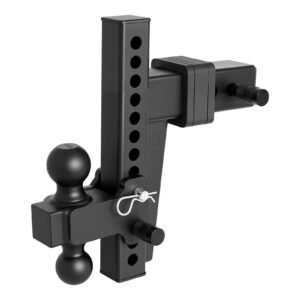 Adjustable Trailer Hitch, Fit 2.5 Inch Receiver, Trailer Hitch Mount with 2 Inch & 2-5/16 Inch Balls, 18500 lbs GTW, 10 Inch Drop, Towing Ball Mounts for RVs, Off-Road Vehicles and Trucks, Black