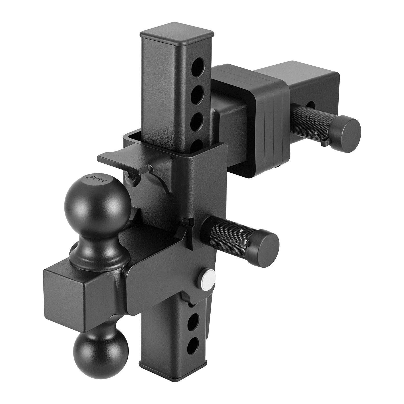 adjustable trailer hitch, fit 2.5 inch receiver, trailer hitch mount with 2 inch & 2 5/16 inch balls, 21000 lbs gtw, 9 inch drop, towing ball mounts for rvs, off road vehicles and trucks, black