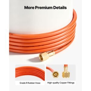 air acetylene torch hose, 1/8 inch x 12ft acetylene welding hose with 9/16" lh b type fittings, ah 12 r grade welding torch hoses compatible with ar b/ar mc regulators