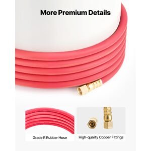 air acetylene torch hose, 3/16 inch x 12ft acetylene welding hose with 3/8" 24 lh a type fittings, ah 12 r grade welding torchs hose compatible with ar b/ar mc regulators