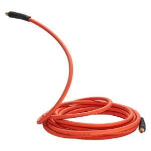 Air Hose, 1/2" x 100ft Hybrid Air Hose, Lightweight, Kink Resistant, Pneumatic Hoses with 1/2 inch Solid Brass Male Fitting, Three-Layer Hybrid Material, 300 PSI, All-Weather Flexibility, Orange