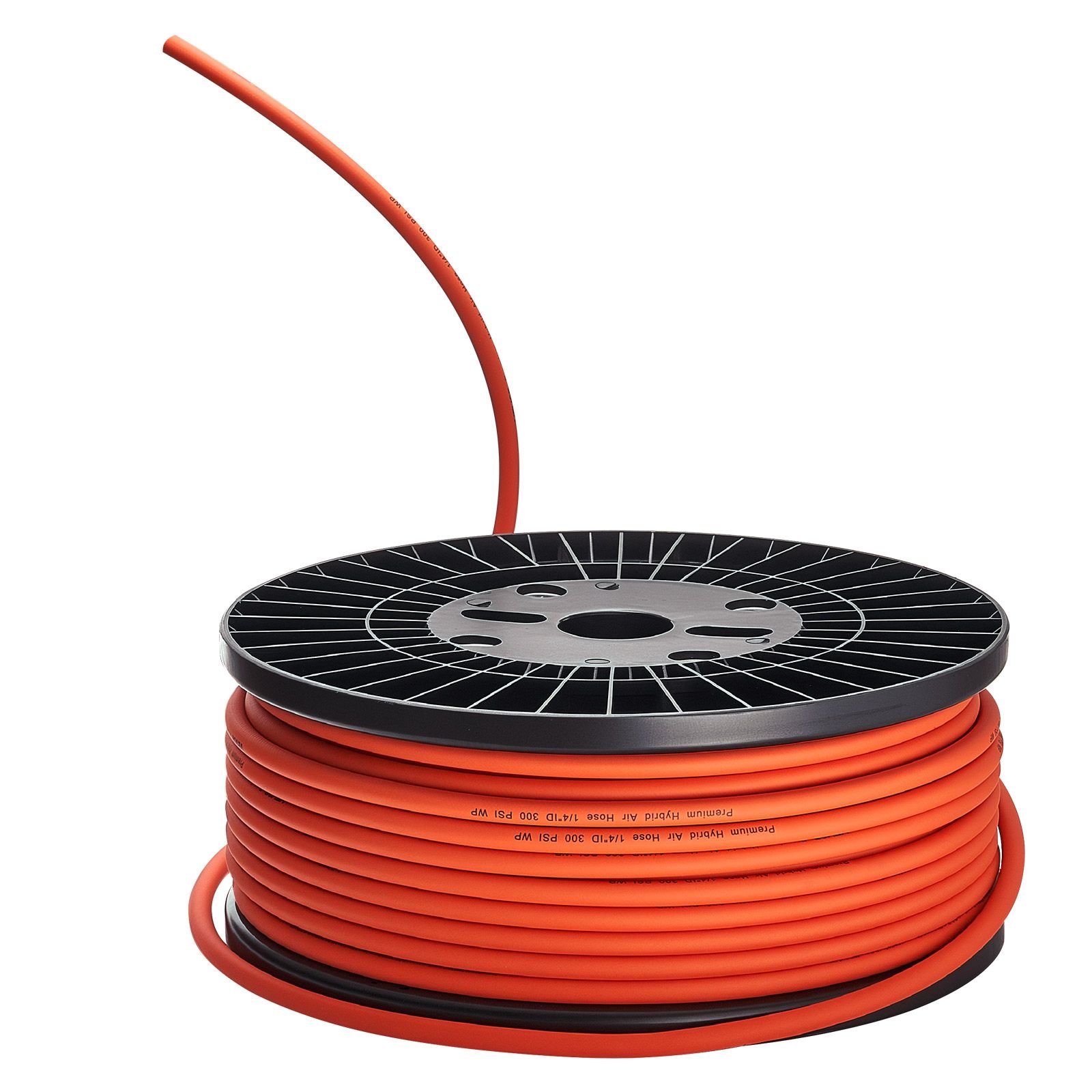 air hose, 1/4" x 250ft hybrid air hose, lightweight, kink resistant, pneumatic hoses with three layer hybrid material for auto, home & building, 300 psi, all weather flexibility, orange