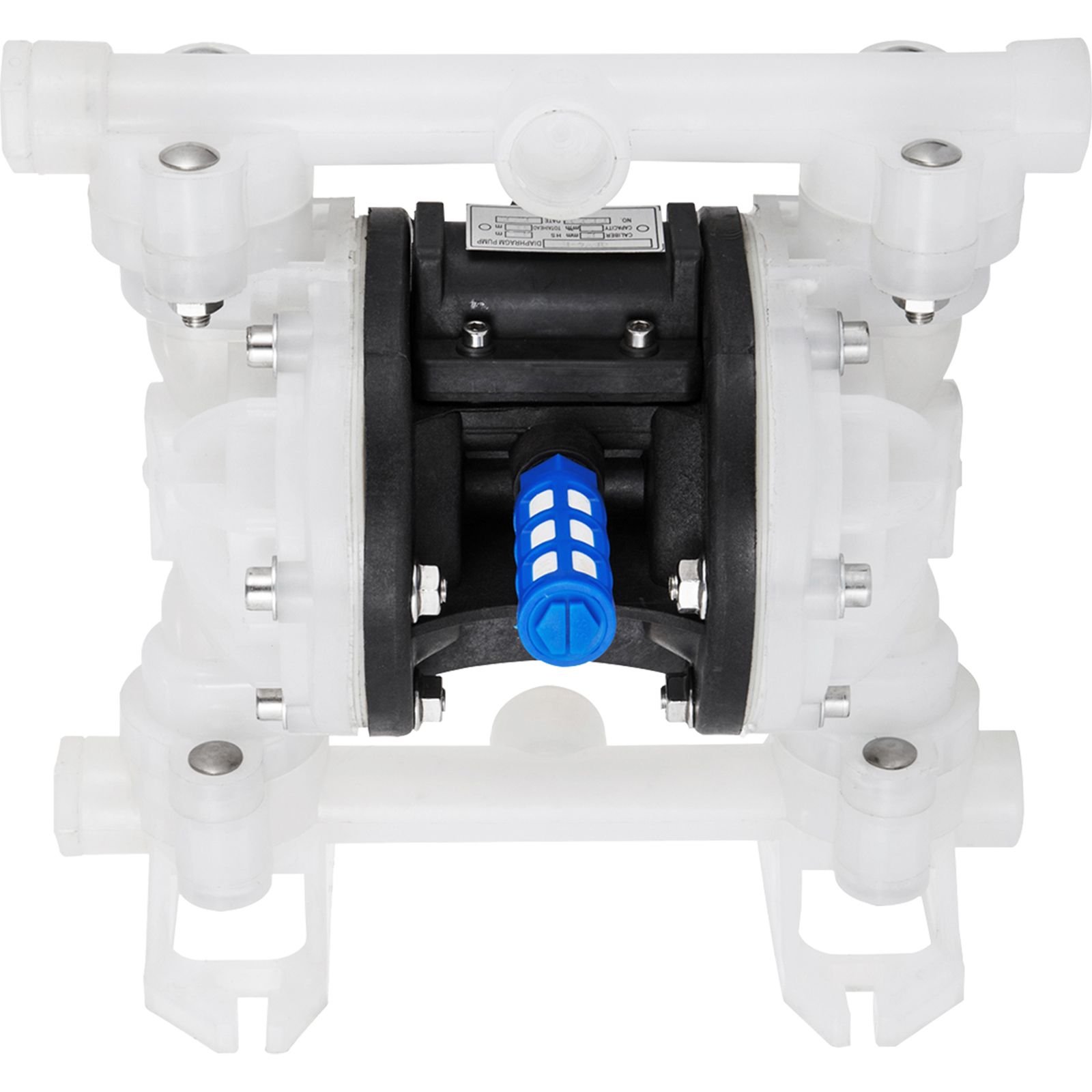 air operated double diaphragm pump, 1/2 in inlet & outlet, polypropylene body, 8.8 gpm & max 120psi, ptfe diaphragm pneumatic transfer pump for petroleum, diesel, oil & low viscosity fluids