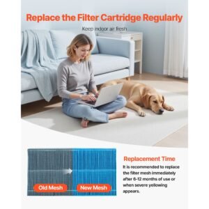 air purifier filter replacement, compatible with kj420f a35 filter accessories with precision mesh screen, washable & reusable, easy to replace for indoor room office humidifying, blue