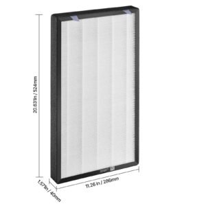 air purifier replacement filter, h13, 2 in 1 compact & lightweight replacement filter with non woven fabric, easy to install purifier filter with activated carbon, fit for square purifier