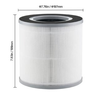 air purifier replacement filter, h13, 3 in 1 compact & lightweight replacement filter with pp pre filter, easy to grab purifier filter with activated carbon, fit for cylindrical purifier