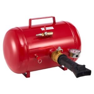 Air Tire Bead Seater, 5 Gal / 18.9 L, Heavy Duty Tire Bead Blaster Tool, 87-116 PSI Operating Pressure, Air Trigger Seating Inflator for Pickup, Truck, ATV, Jeep, Van, Lawn Tractor, RV, Red