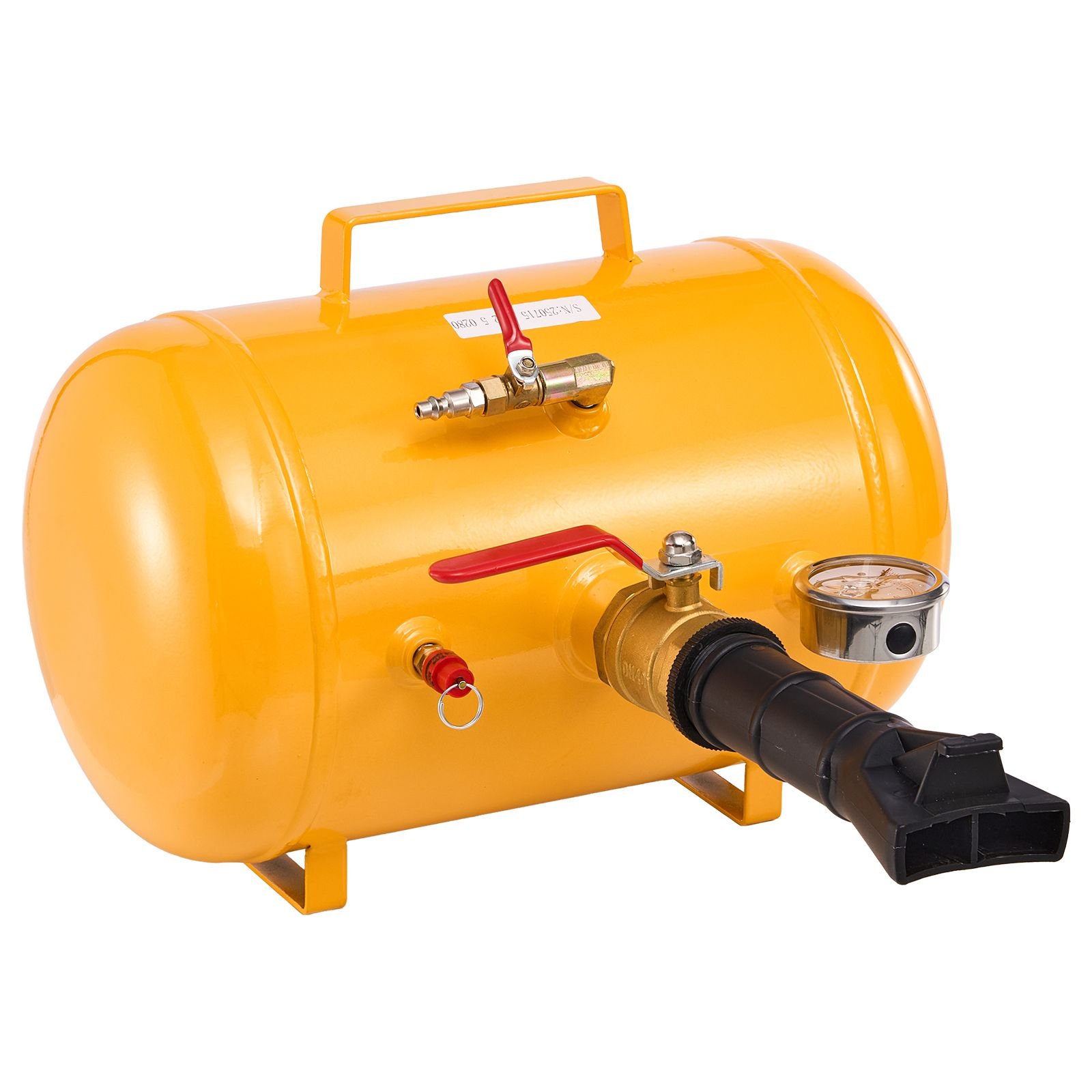 air tire bead seater, 5 gal / 18.9 l, heavy duty tire bead blaster tool, 87 116 psi operating pressure, air trigger seating inflator for pickup, truck, atv, jeep, van, lawn tractor, rv, yellow