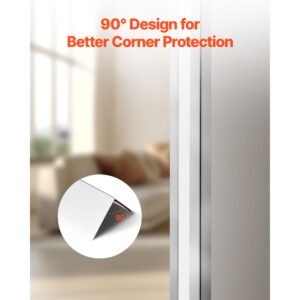 alluminum alloy wall corner protector, 2 x 2 x 48 inch, 12 pack metal corner guards, edge trim protector 90 degree angle l shape for home,office,commercial wall protection, with 3m tape