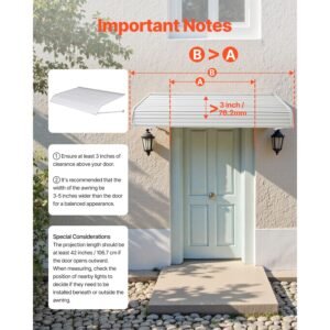 aluminum awning 60 x 42 in, durable window awning door canopy, lightweight and stable aluminum awnings for doors exterior rain snow sunlight protection for door entrance windows patio porch