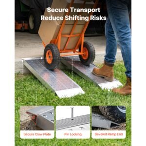 aluminum trailer ramps, 2pcs 39 x 12 in, heavy duty atv ramp set with anti slip plates, 3000lbs combined capacity loading ramps for motorcycles, lawn mowers, farm tractors, carts