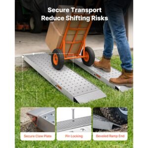 aluminum trailer ramps, 2pcs 55 x 12 in, heavy duty atv ramp set with anti slip plates, 3000lbs combined capacity loading ramps for motorcycles, lawn mowers, farm tractors, carts