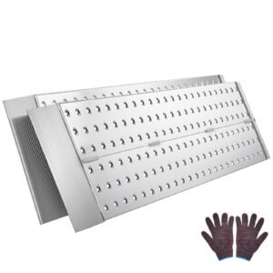 Aluminum Trailer Ramps, 2PCS 55 x 12 in, Heavy-Duty ATV Ramp Set with Anti-Slip Plates, 3000LBS Combined Capacity Loading Ramps for Motorcycles, Lawn Mowers, Farm Tractors, Carts