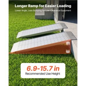 aluminum trailer ramps, 2pcs 55 x 12 in, heavy duty atv ramp set with anti slip plates, 3000lbs combined capacity loading ramps for motorcycles, lawn mowers, farm tractors, carts