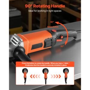 angle grinder, 7" electric grinder power tool, 13amps 8500rpm high speed corded angle grinders with 270° adjustable dust guard for metal grinding, cutting, rust removal (disc not included)