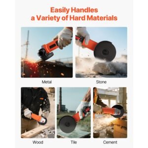 angle grinder, 7" electric grinder power tool, 13amps 8500rpm high speed corded angle grinders with 270° adjustable dust guard for metal grinding, cutting, rust removal (disc not included)