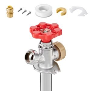 Anti-Siphon Frost-Proof Sillcock, 12" Freeze Proof Outdoor Faucet Bib with Backflow Preventer, 1/2" Push-to-Fit Connector X 3/4" Hose Bibb, No Lead Frost-free Spigot for PEX Copper CPVC Pipes