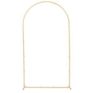 Arch Backdrop Stand, 7.2 x 4 ft, Stable Structure, Easy Assembly, 1 Piece Gold Metal Arch Backdrop Stand for Wedding, Birthday Party, Graduation, Holiday Celebration, and Ceremony Decoration