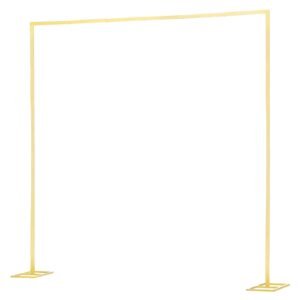 Arch Backdrop Stand, 8 x 8 ft, Stable Structure, Easy Assembly, Square Gold Metal Arch Backdrop Stand for Wedding, Birthday Party, Graduation, Holiday Celebration, and Ceremony Decoration