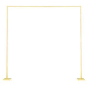 arch backdrop stand, 8 x 8 ft, stable structure, easy assembly, square gold metal arch backdrop stand for wedding, birthday party, graduation, holiday celebration, and ceremony decoration