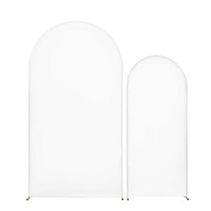 Arch Backdrop Stand, Set of 2, 7.2 ft and 6 ft, Stable Structure, Easy Assembly, Gold Metal Arch Backdrop Stand with Cover for Wedding, Birthday Party, Celebration, and Ceremony Decoration