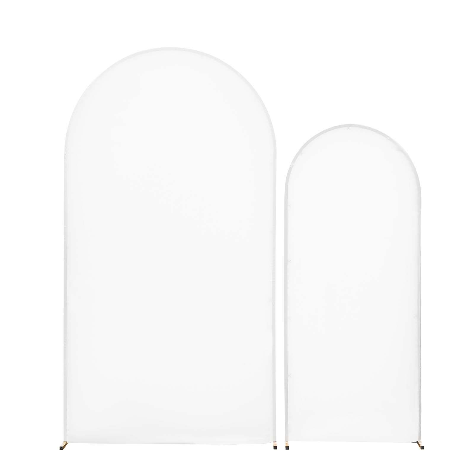 arch backdrop stand, set of 2, 7.2 ft and 6 ft, stable structure, easy assembly, gold metal arch backdrop stand with cover for wedding, birthday party, celebration, and ceremony decoration