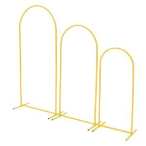 Arch Backdrop Stand, Set of 3, 6/5/4 ft, Stable Structure, Easy Assembly, Gold Metal Arch Backdrop Stand for Wedding, Birthday Party, Graduation, Holiday Celebration, and Ceremony Decoration