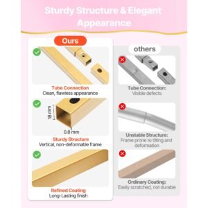 arch backdrop stand, set of 3, 8/7.2/6.6 ft, stable structure, easy assembly, gold metal arch backdrop stand for wedding, birthday party, graduation, holiday celebration, and ceremony decoration