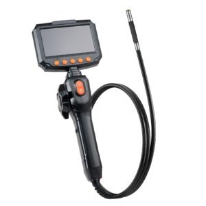 Articulating Borescope Camera with Light, Two-Way Articulated Endoscope, 0.24" Slim Lens, 4.3" IPS Screen, 8X Zoom, IP67 Waterproof Inspection Camera for Auto, Mechanical Equipment (4.9FT Cable)