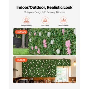 artificial luxury flower wall backdrop, 2 pcs, each panel 2 x 8 ft, gorgeous 3d silk floral backdrop pet friendly, easy installation flower wall panel for wedding, event, party and home decor
