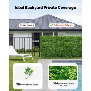 artificial plant wall, 12pcs 20 x 20 in artificial boxwood panels, sun protection greenery backdrop privacy hedge fence, fake grass screen for wedding, indoor, outdoor garden, backyard