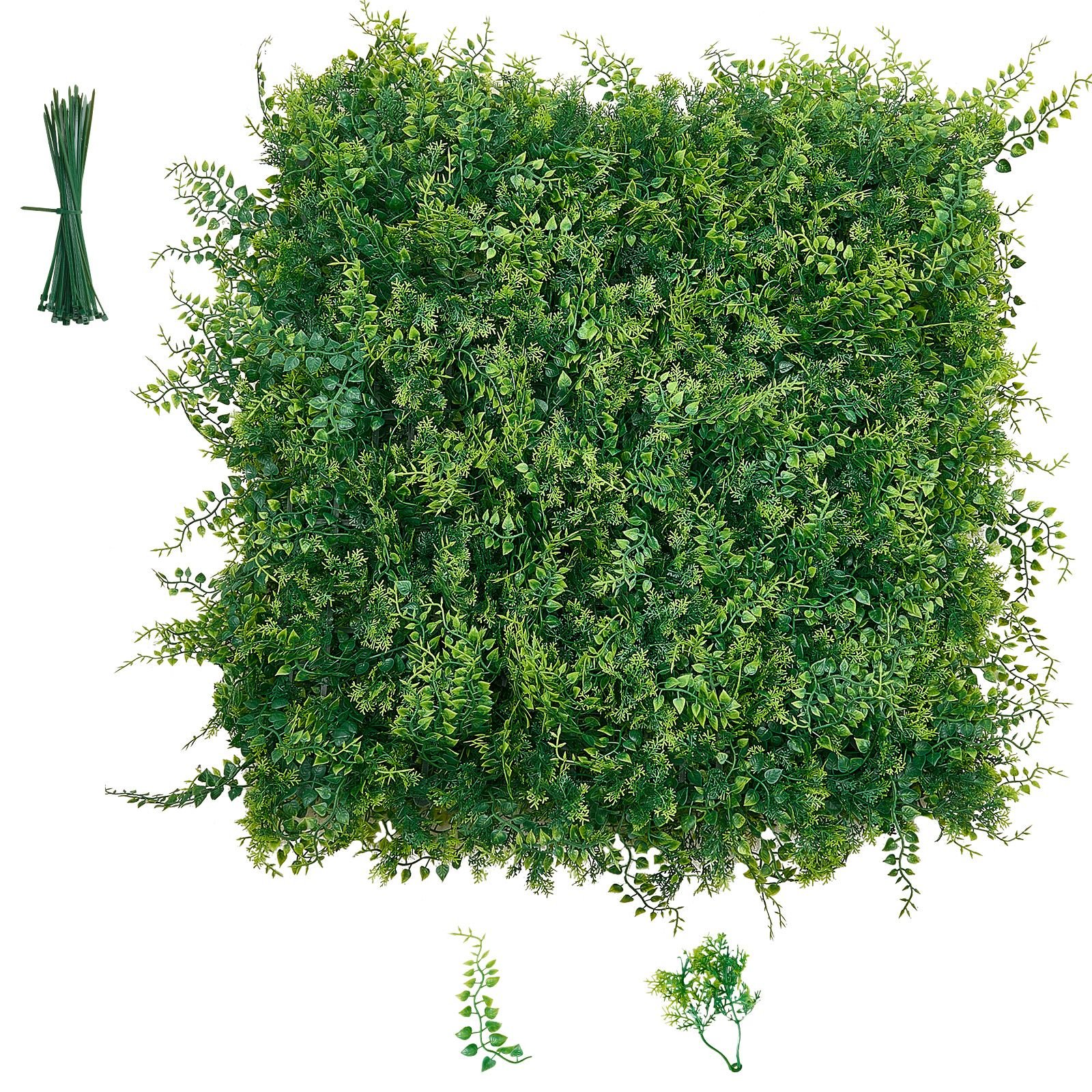 artificial plant wall, 12pcs 20 x 20 in artificial boxwood panels, sun protection greenery backdrop privacy hedge fence, fake grass screen for wedding, indoor, outdoor garden, backyard