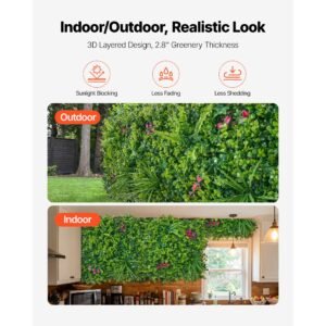 artificial plant wall, 16pcs 20 x 20 in artificial boxwood panels, greenery backdrop privacy hedge fence with sun protection, fake grass wall screen for wedding, indoor, outdoor garden, backyard