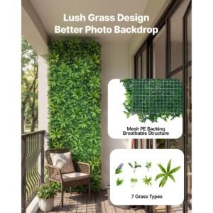artificial plant wall, 40 x 120 in artificial boxwood panels, sun protection greenery backdrop privacy hedge fence, fake grass screen for wedding, indoor, outdoor garden, backyard (1 pc)