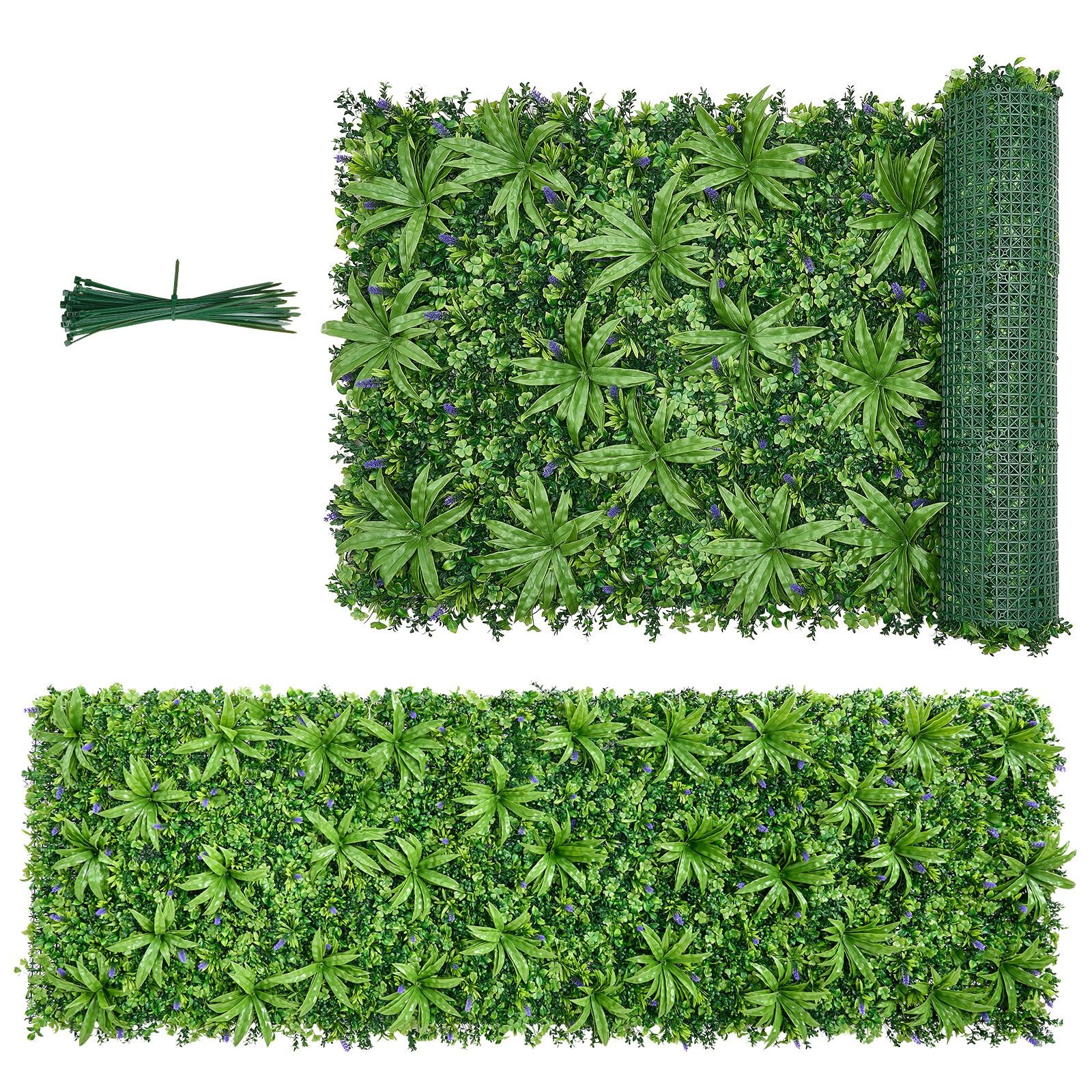artificial plant wall, 40 x 120 in artificial boxwood panels, sun protection greenery backdrop privacy hedge fence, fake grass screen for wedding, indoor, outdoor garden, backyard (1 pc)